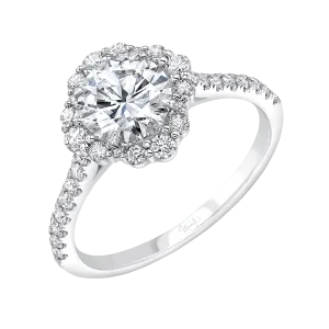 0.45ctw Round Halo Engagement Ring