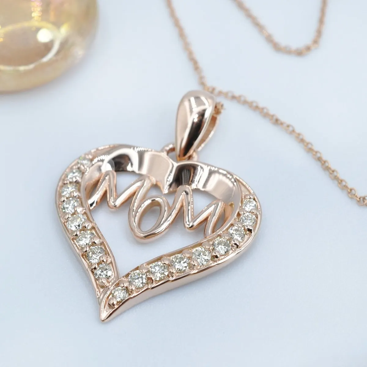 0.50 CT Round Cut Diamonds - Heart Pendant