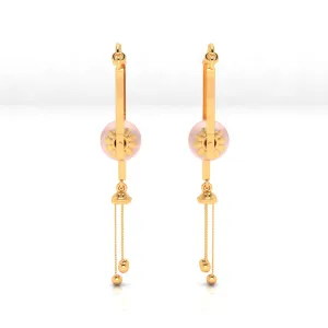 14k Beautiful Gold Dangler Earrings With Unique Design