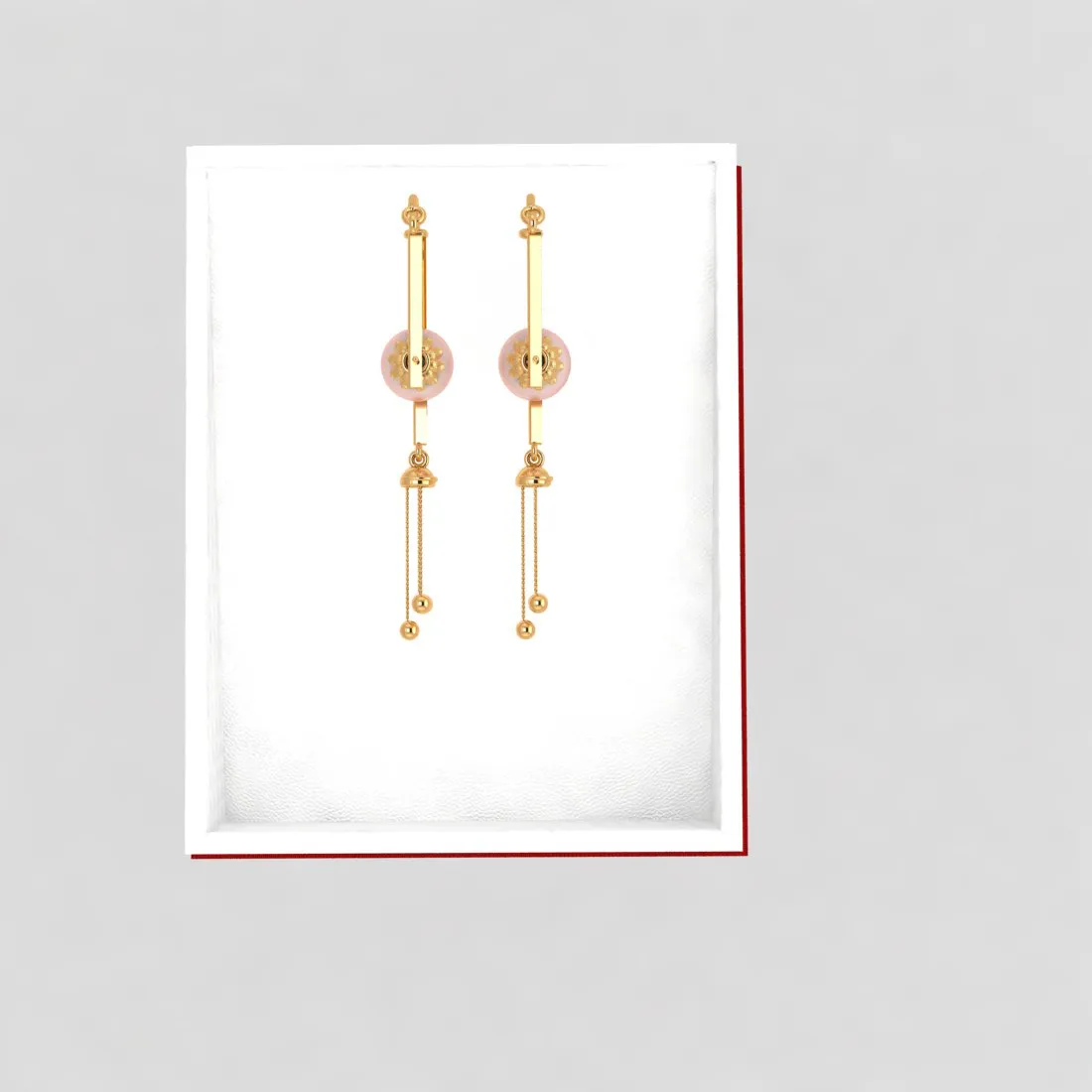 14k Beautiful Gold Dangler Earrings With Unique Design