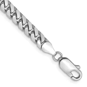 14K White Gold 4.3mm Solid Miami Cuban Link with Lobster Clasp Bracelet