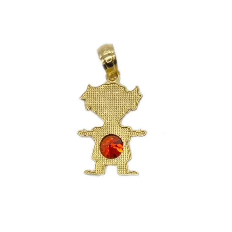 14K Yellow Gold Little Girls Pendant Birthstones Charm for Womens Moms Gifts