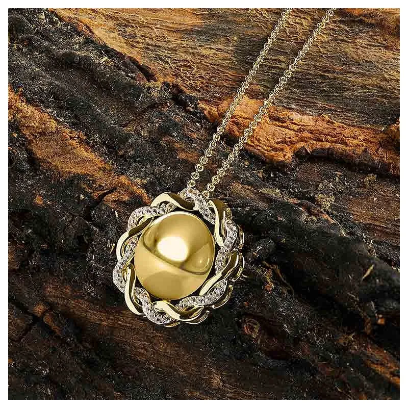 14kt Gold Vermeil White Sapphire Celtic Necklace