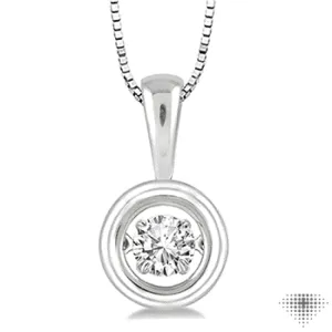 1/5 Ctw Diamond Emotion Pendant in 14K White Gold with Chain