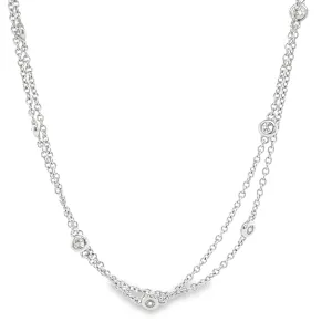 1.68 cts Diamonds By the Yard Double Chain Necklace