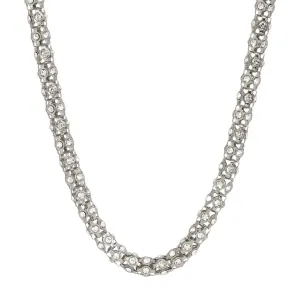 1928 Jewelry Dresden Pave Crystal Necklace 15"   3" Extender