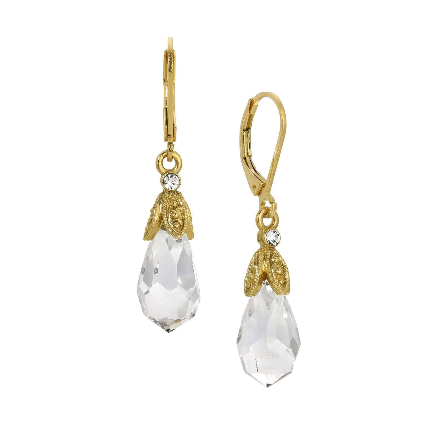 1928 Jewelry Euro Classico Crystal Teardrop Earrings