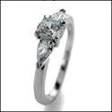 3 Stone Round Pear 1 Ct Cubic Zirconia Cz Ring