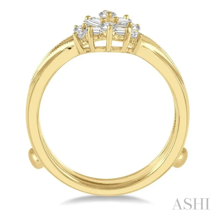 3/8 ctw Baguette and Round Cut Diamond Insert Ring in 14K Yellow Gold