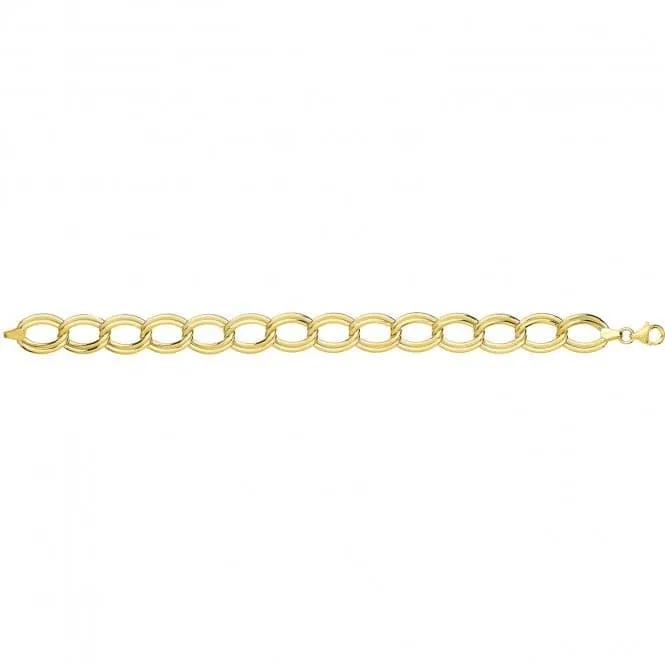 9ct Yellow Gold Ladies Double Link Bracelet NK404B