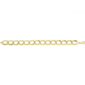 9ct Yellow Gold Ladies Double Link Bracelet NK404B