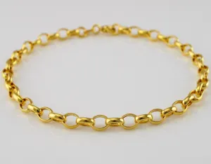 9ct Yellow Gold Oval Belcher Bracelet 19cm / 7.5 inch