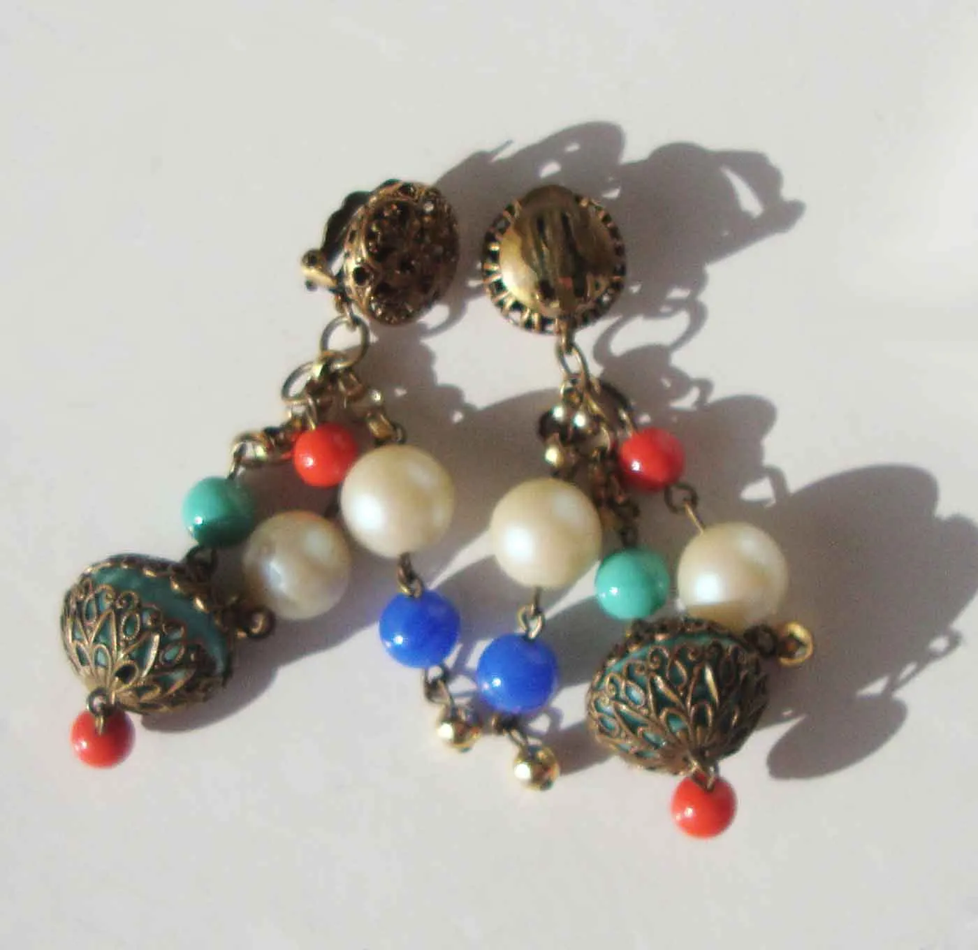 Art Deco Beaded Czech Earrings Girandole Drops