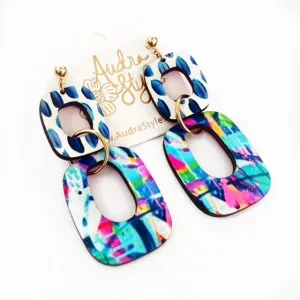 Audra Style Lola Earring in Colorful Pink Blue