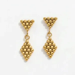 Ball Beaded Rhombus Earrings