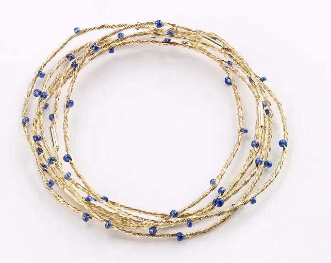 Beaded Wire Bangle Sets