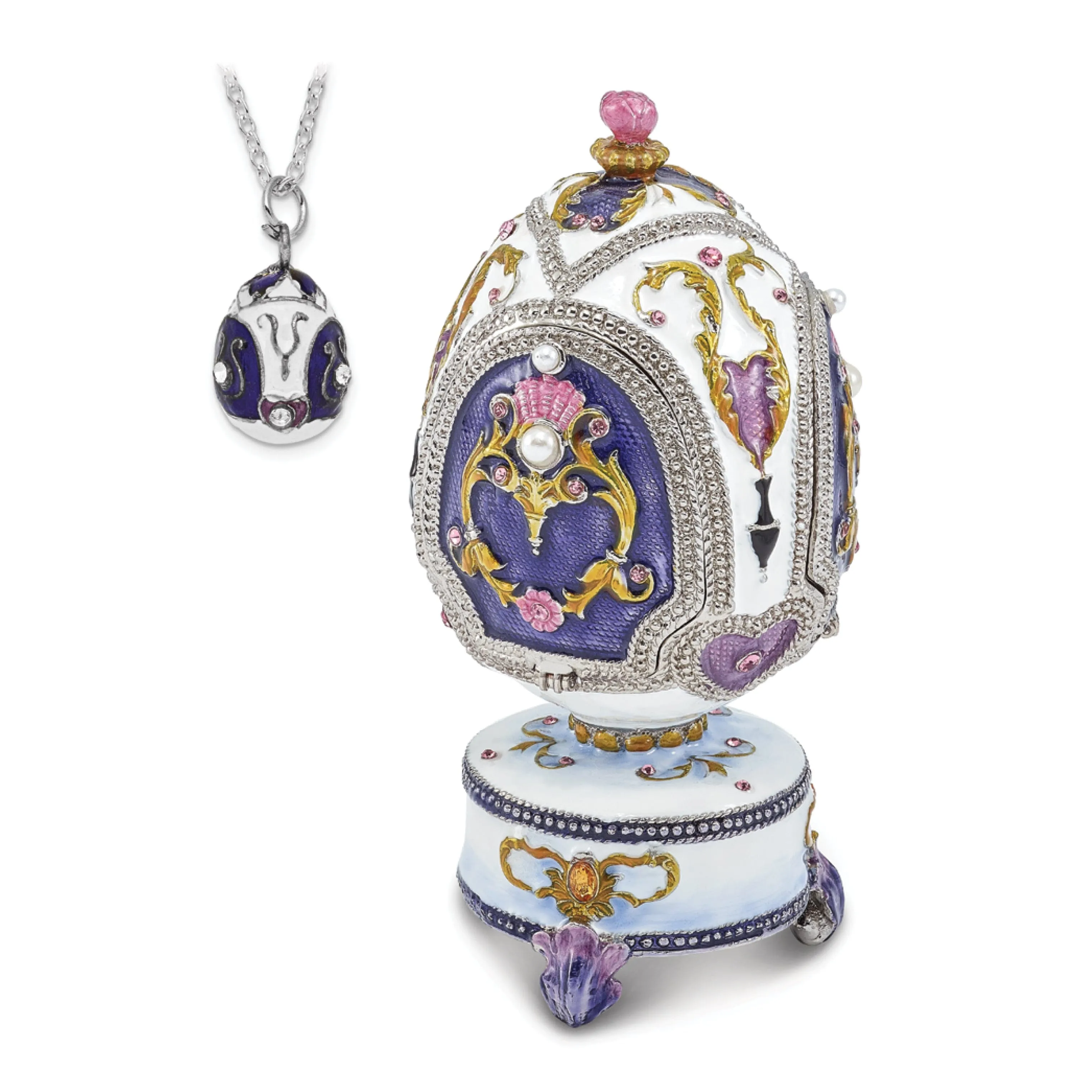 Bejeweled MERRY-GO-ROUND Carousel (It's A Small World) Musicial Egg