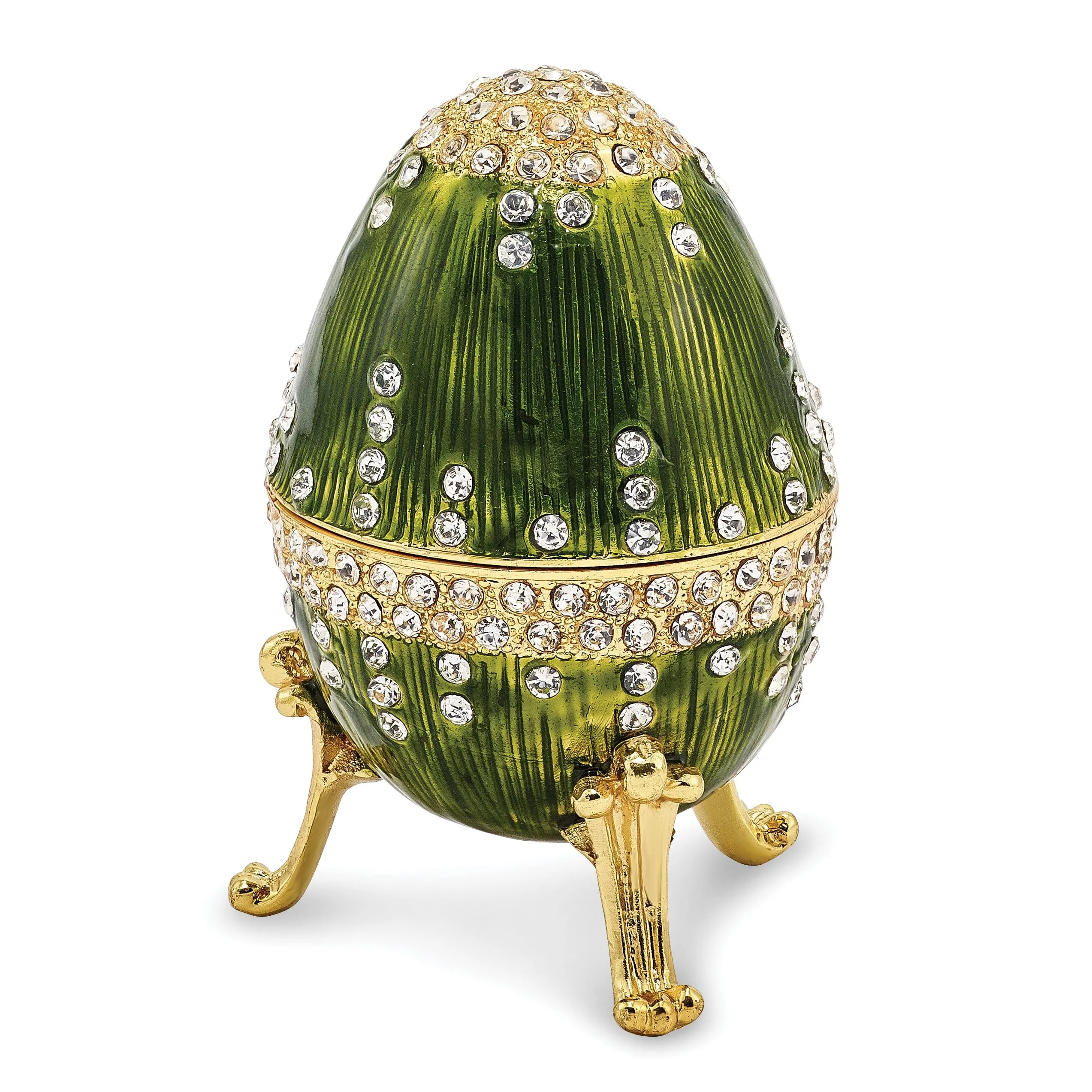 Bejeweled Multi Color Finish REGAL GREEN (Plays Swan Lake) Musical Egg