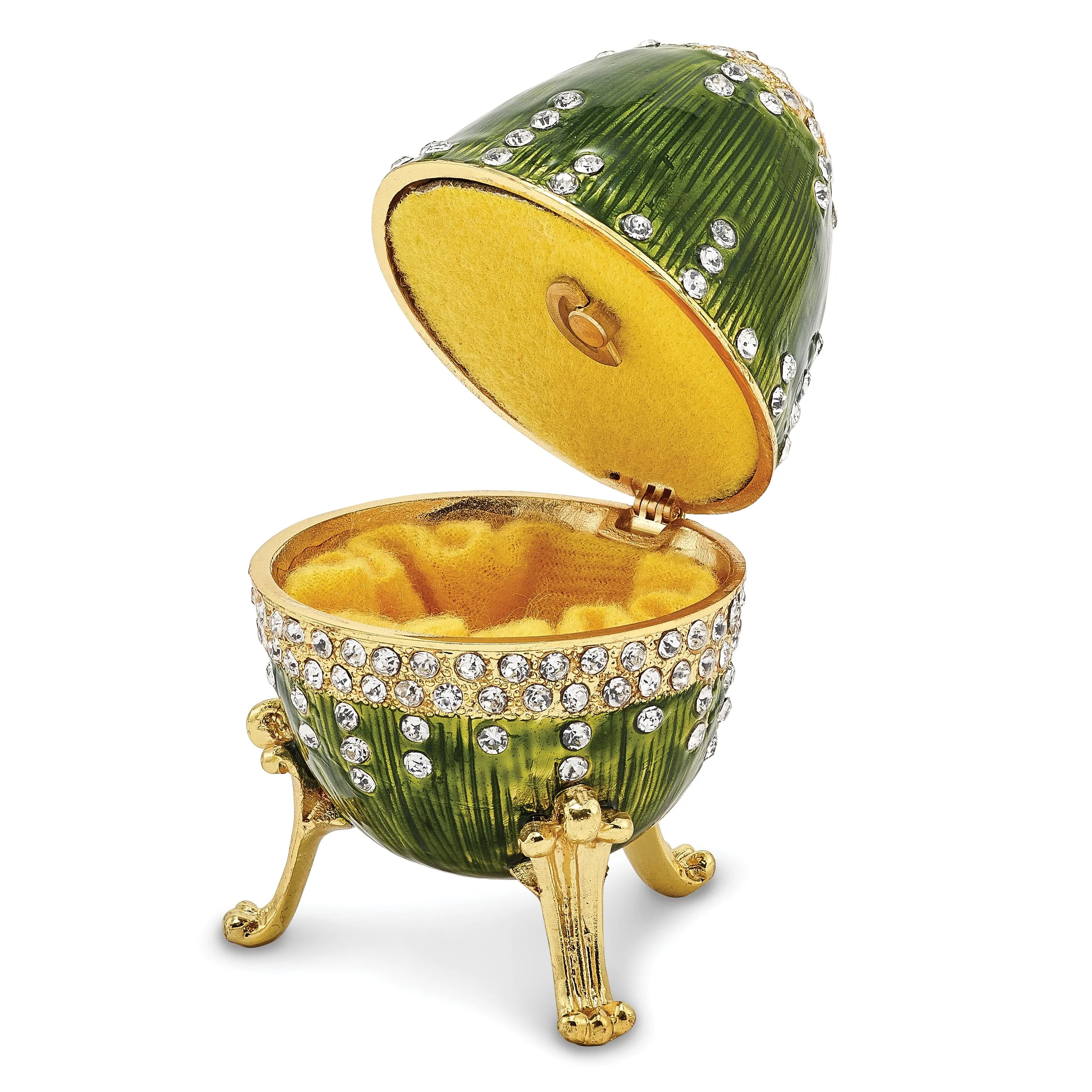 Bejeweled Multi Color Finish REGAL GREEN (Plays Swan Lake) Musical Egg