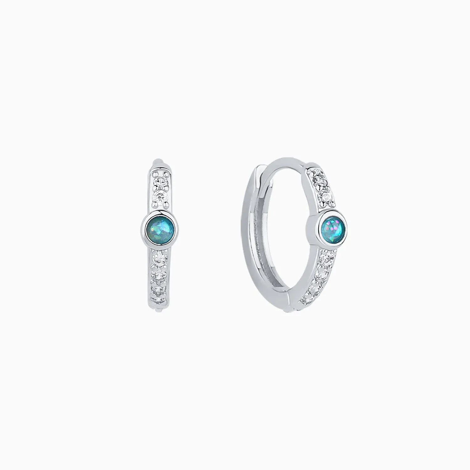 Blue Opal Hoops