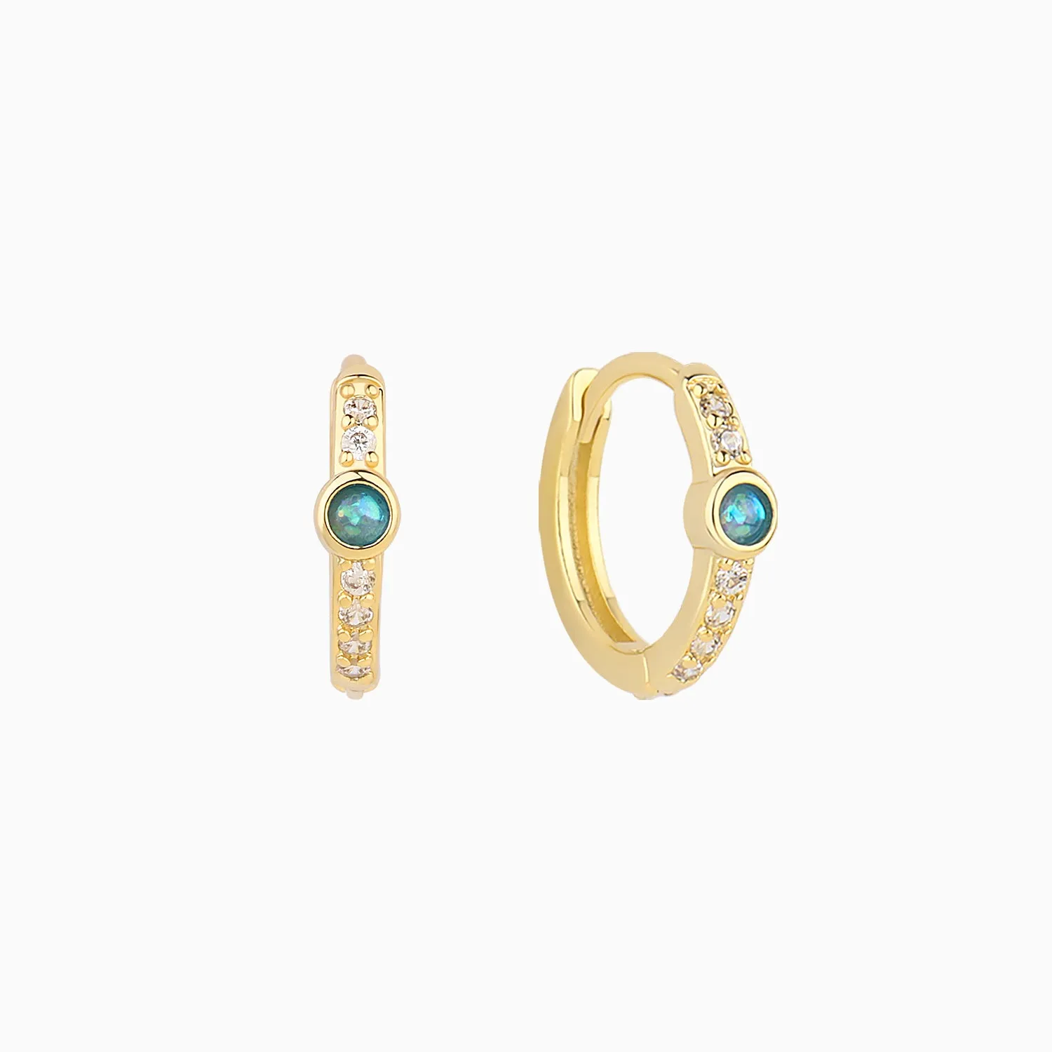 Blue Opal Hoops