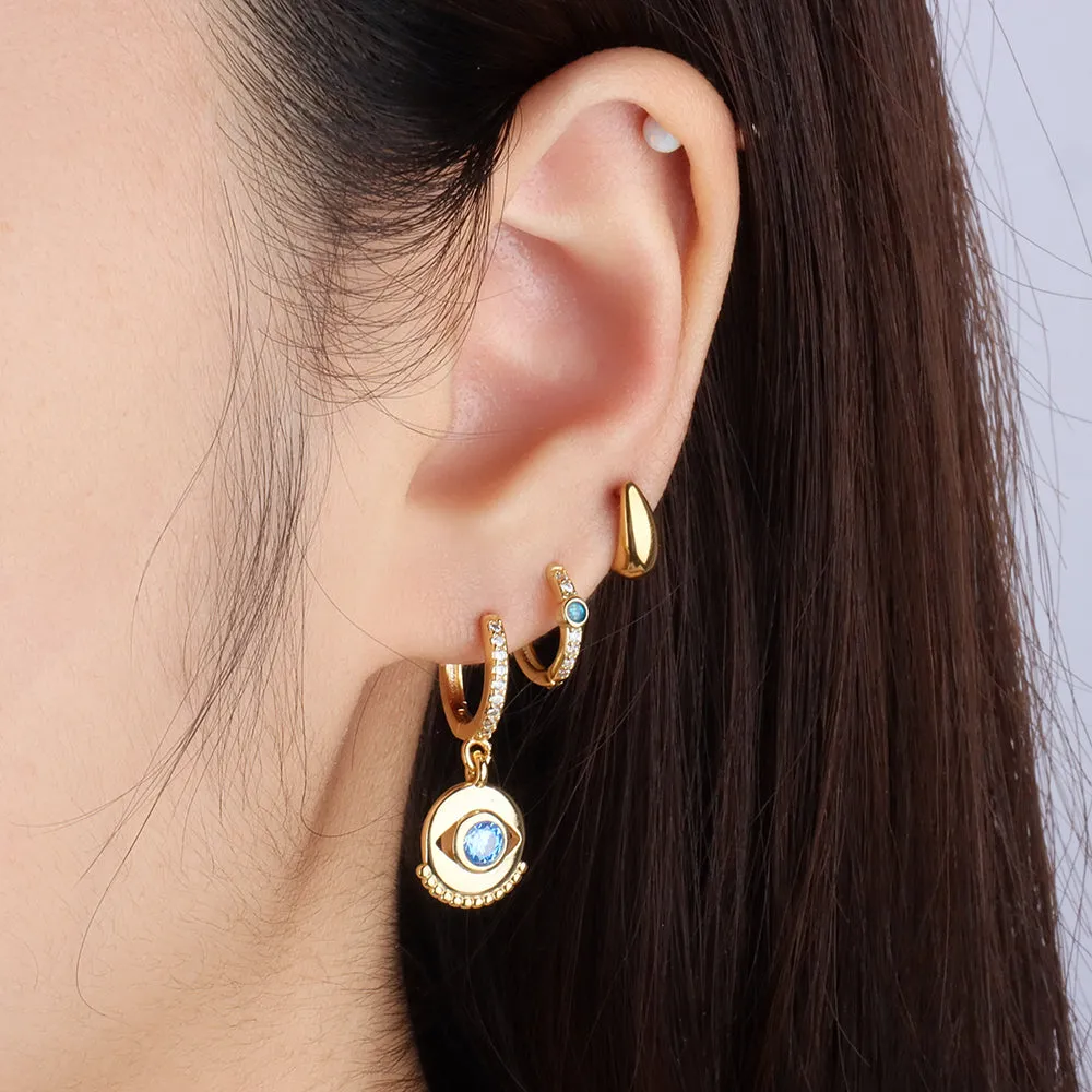 Blue Opal Hoops