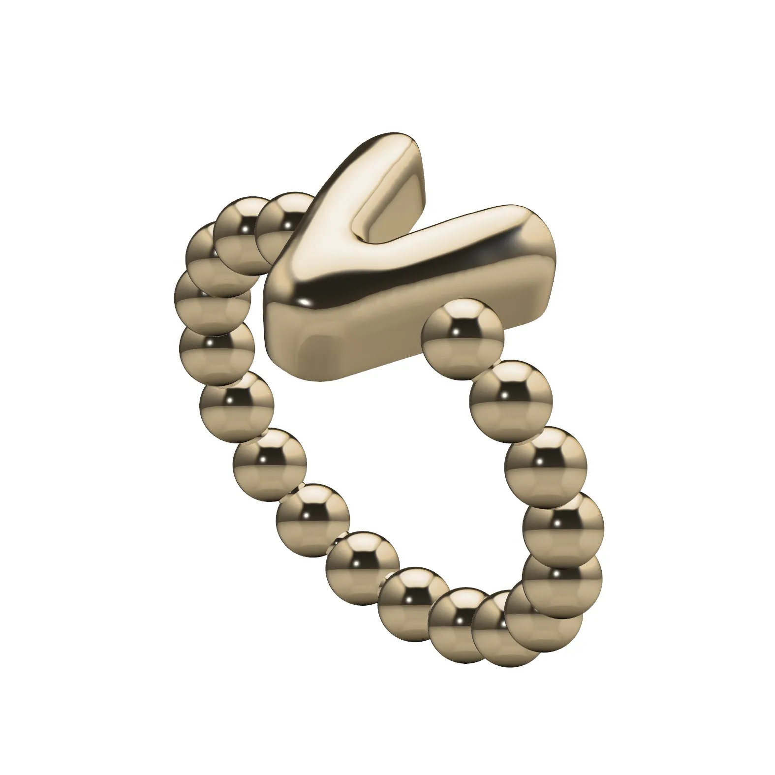 Bubble 14K Initial Ball Ring