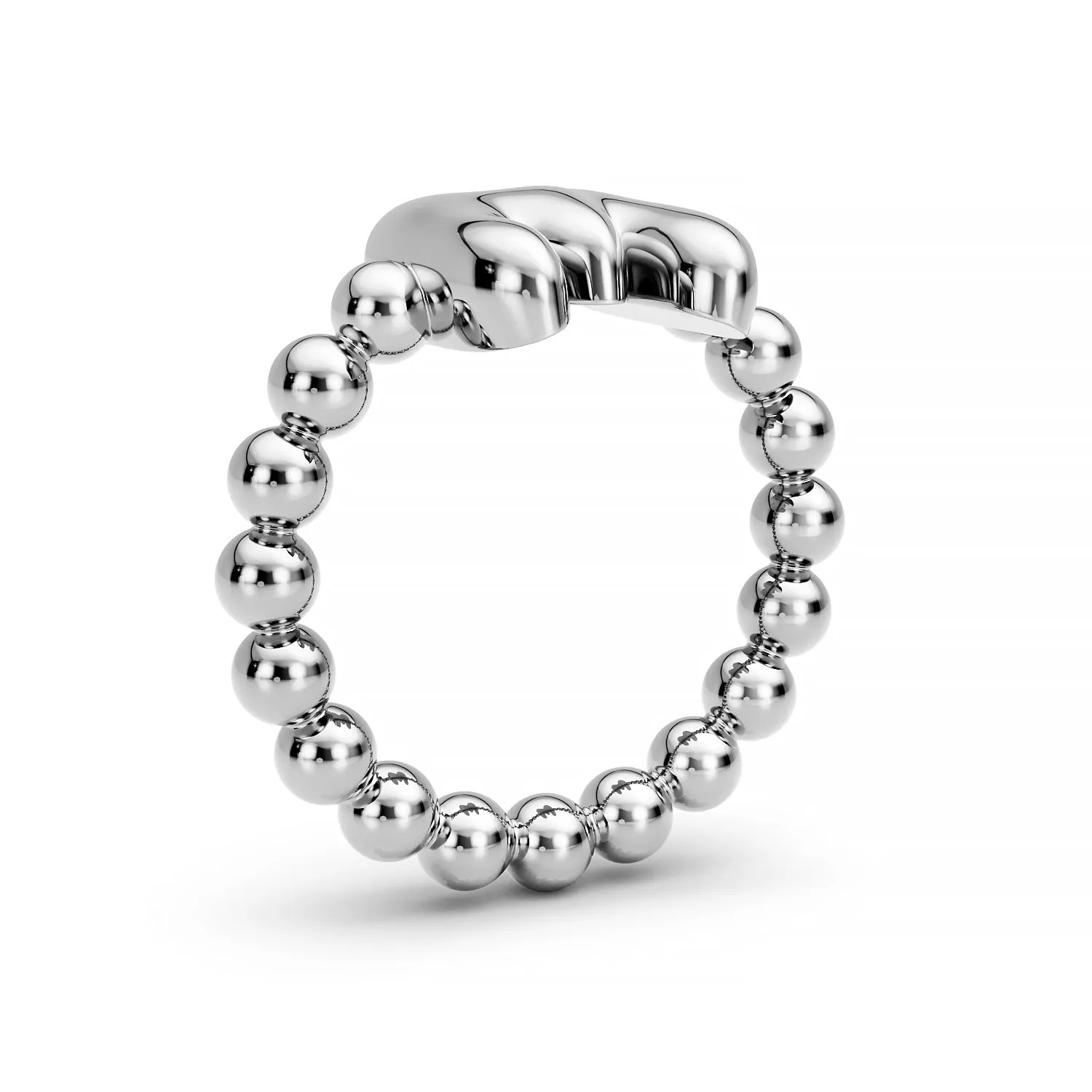 Bubble 14K Initial Ball Ring