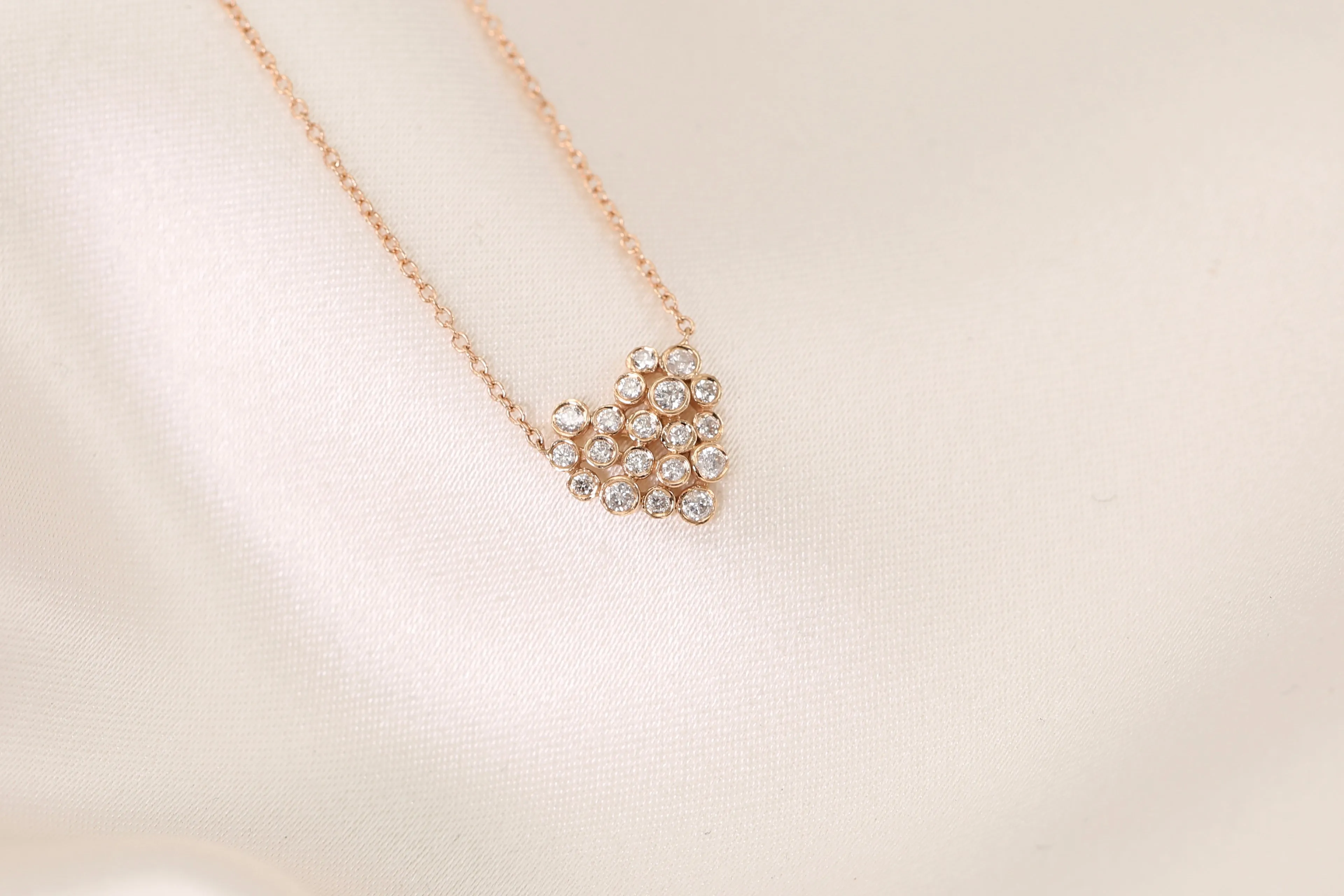 Bubble Heart Diamond Necklace