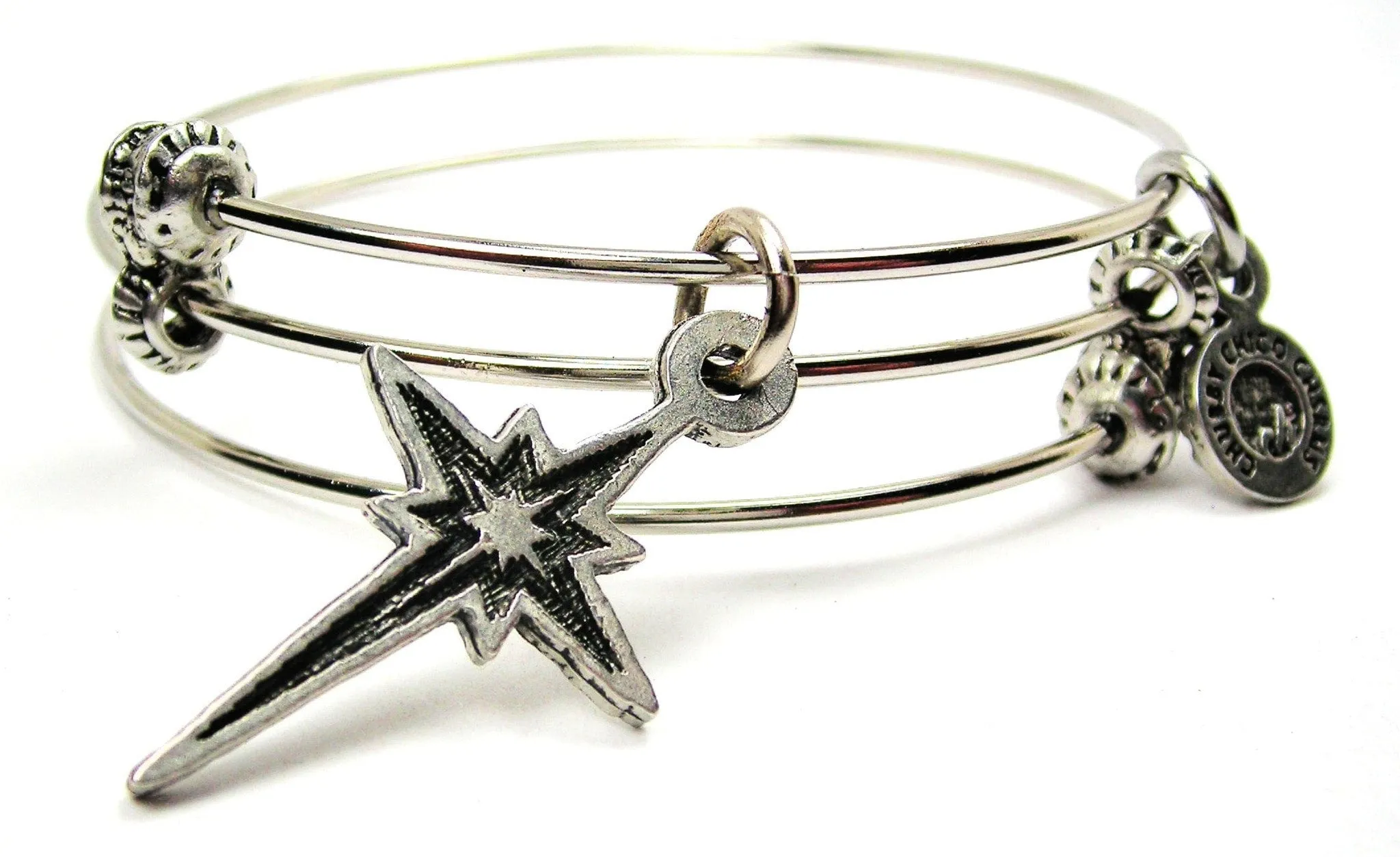 Christmas Star Of Bethlehem Triple Style Expandable Bangle Bracelet