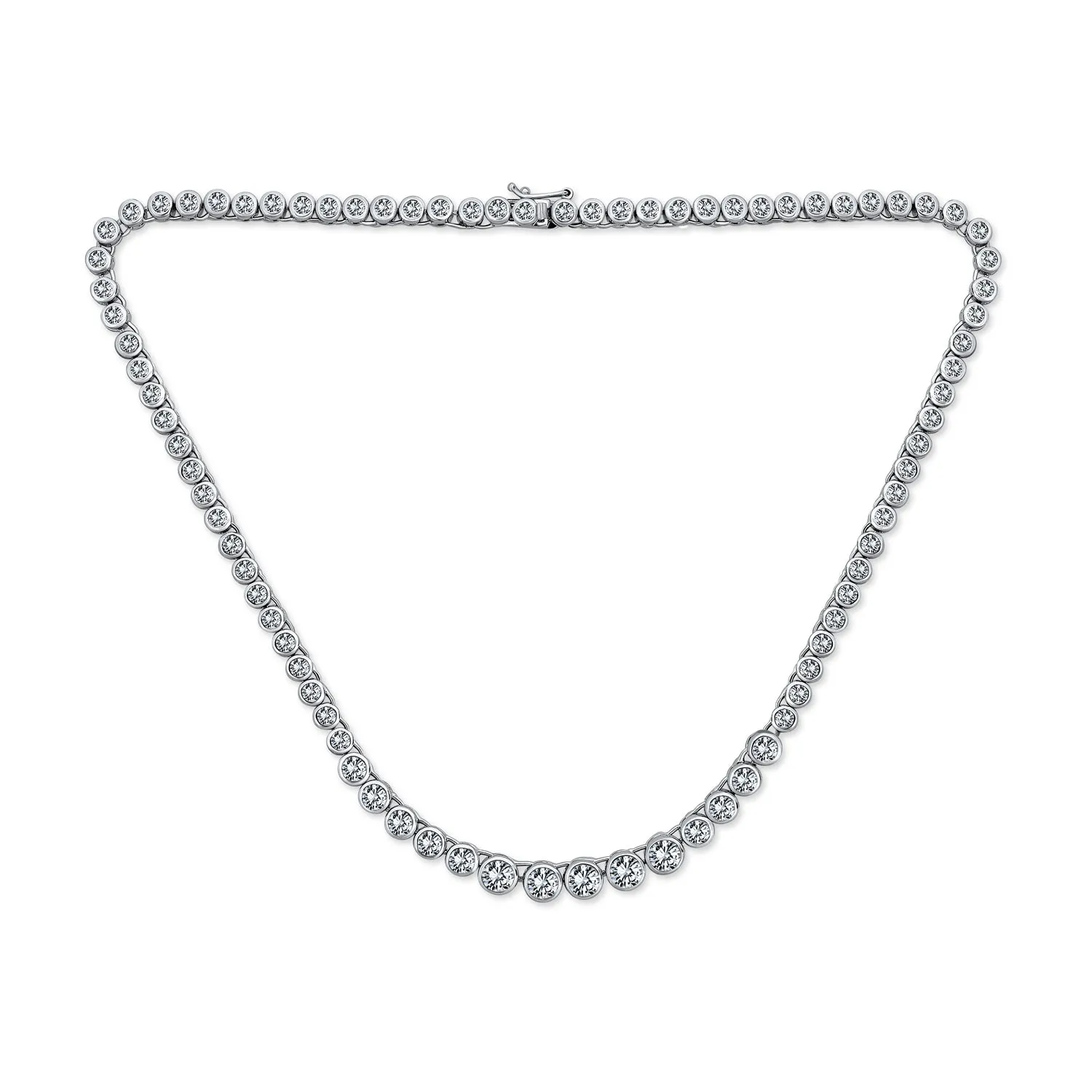 Classic Bridal Collar Necklace with Cubic Zirconia in Silver or Rose Gold Plated