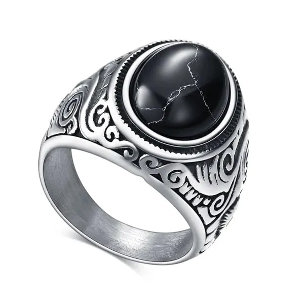 Classy Men Black Stone Ring