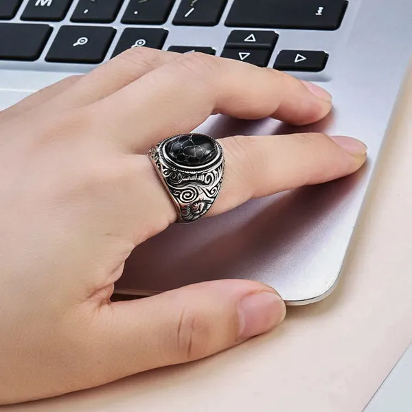 Classy Men Black Stone Ring