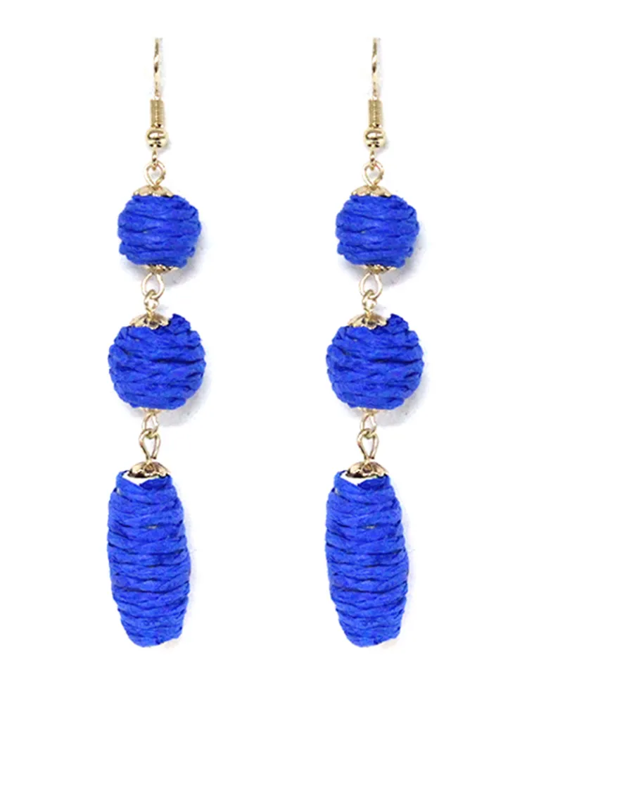 Color Twine Beaded Dangle Earrings - Final Sale