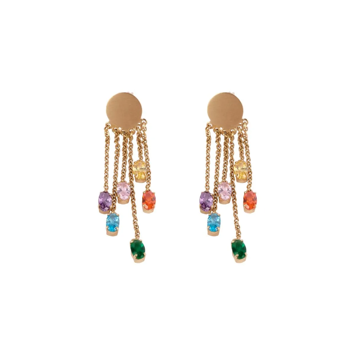 Colorful Stone Drops Earrings