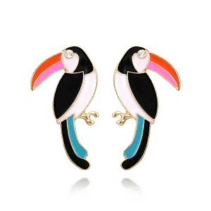 Colorful Toucan Stud Earrings