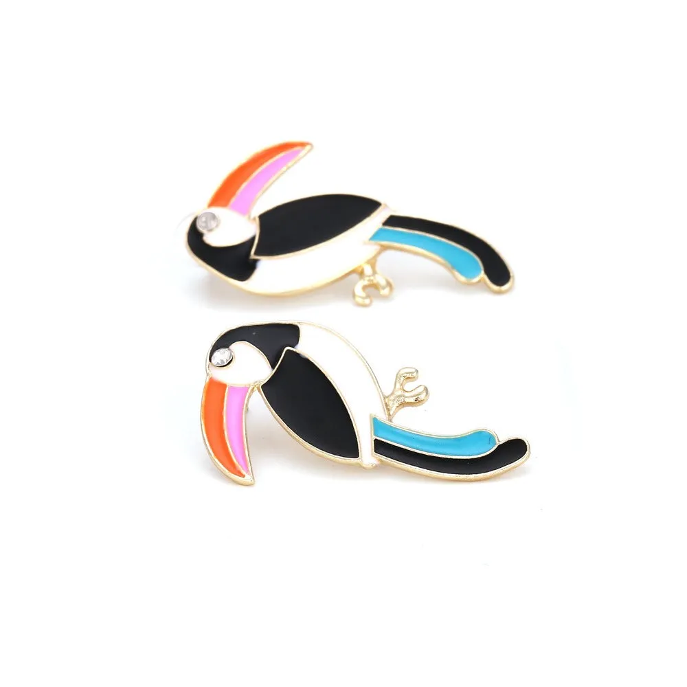 Colorful Toucan Stud Earrings