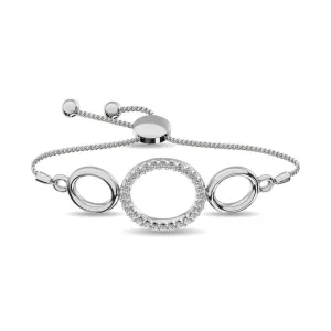 Diamond Circle Bracelet 1/6 ct tw in Sterling Silver