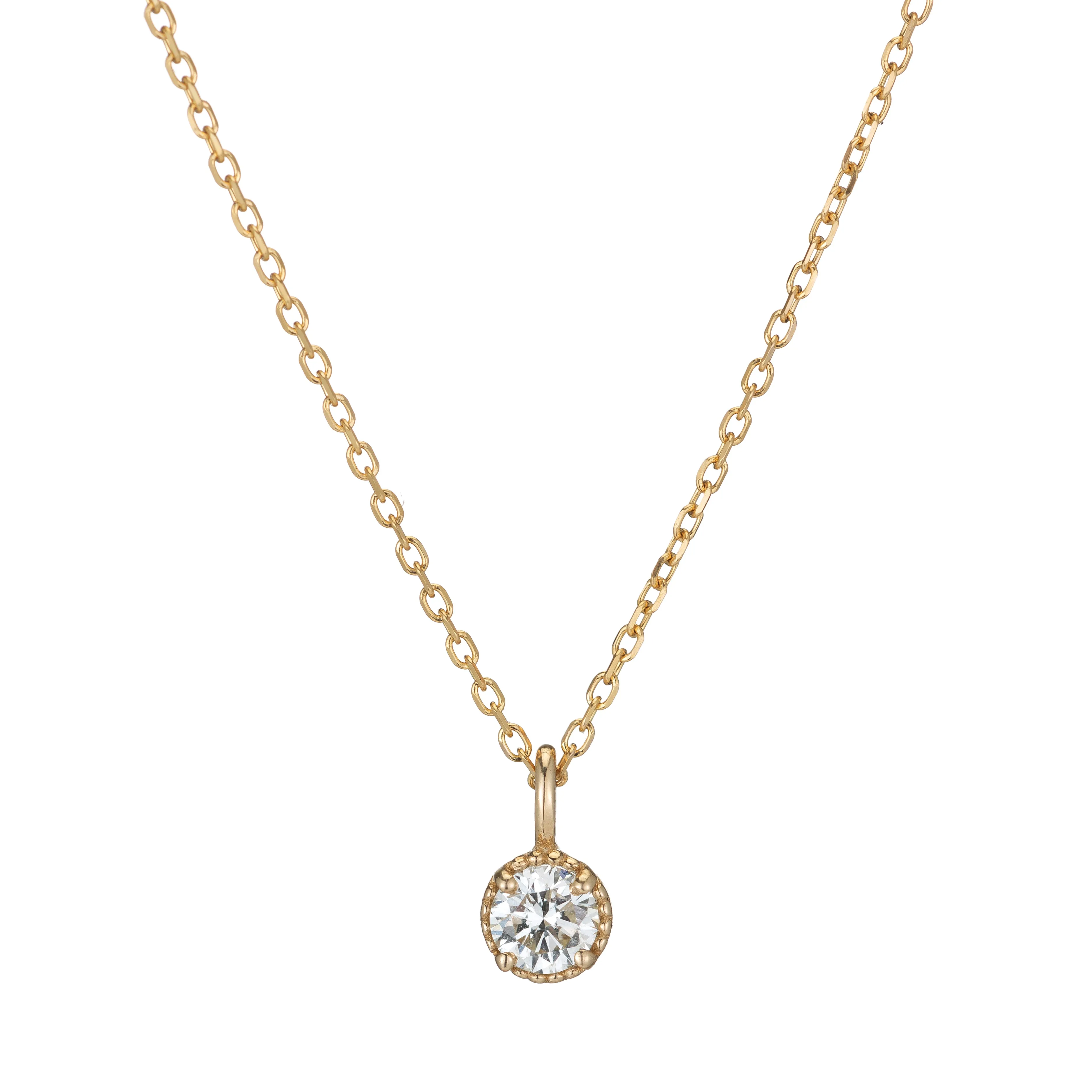 Diamond Milgrain Necklace