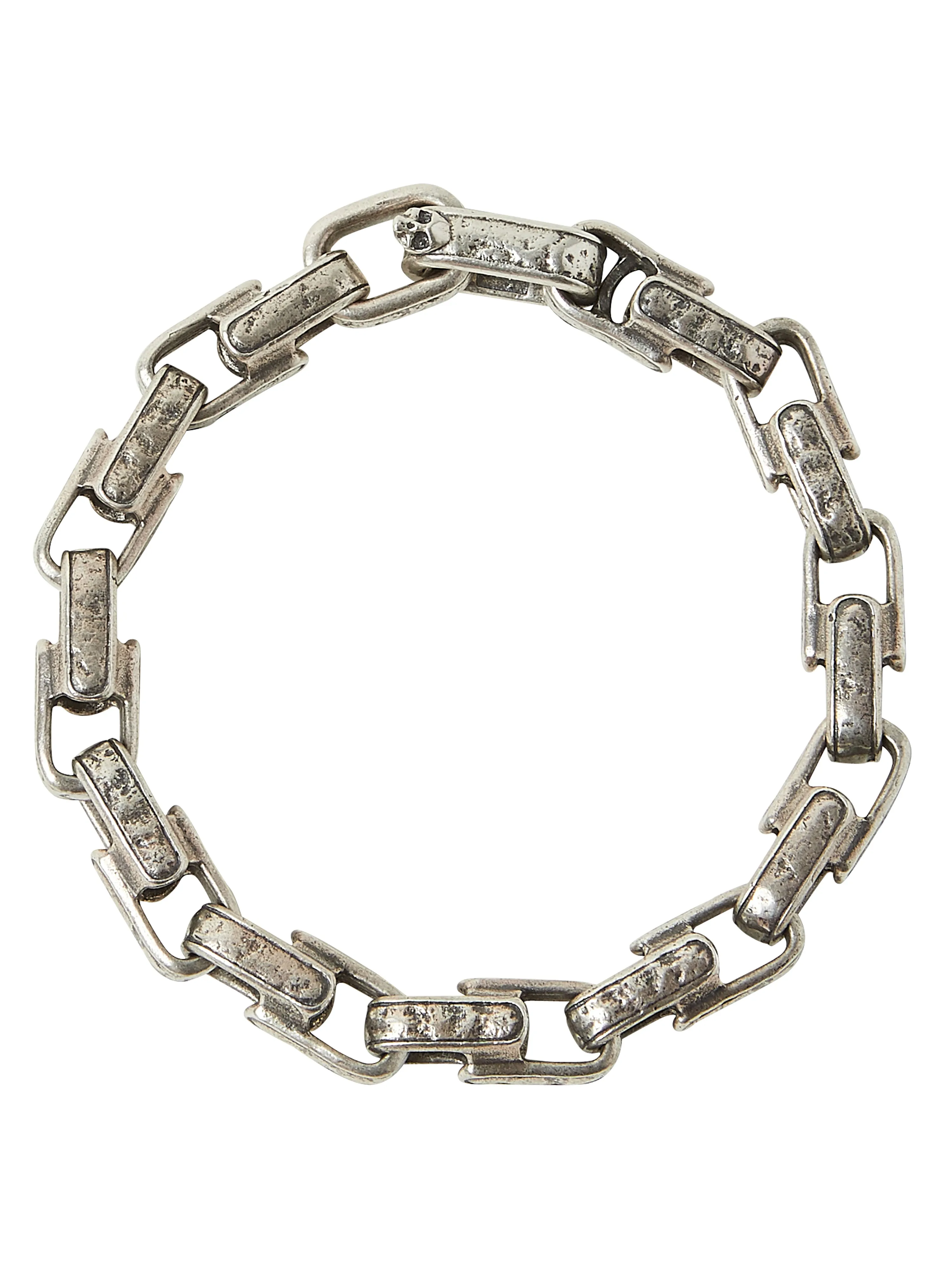 Distressed Silver Chain Bracelet