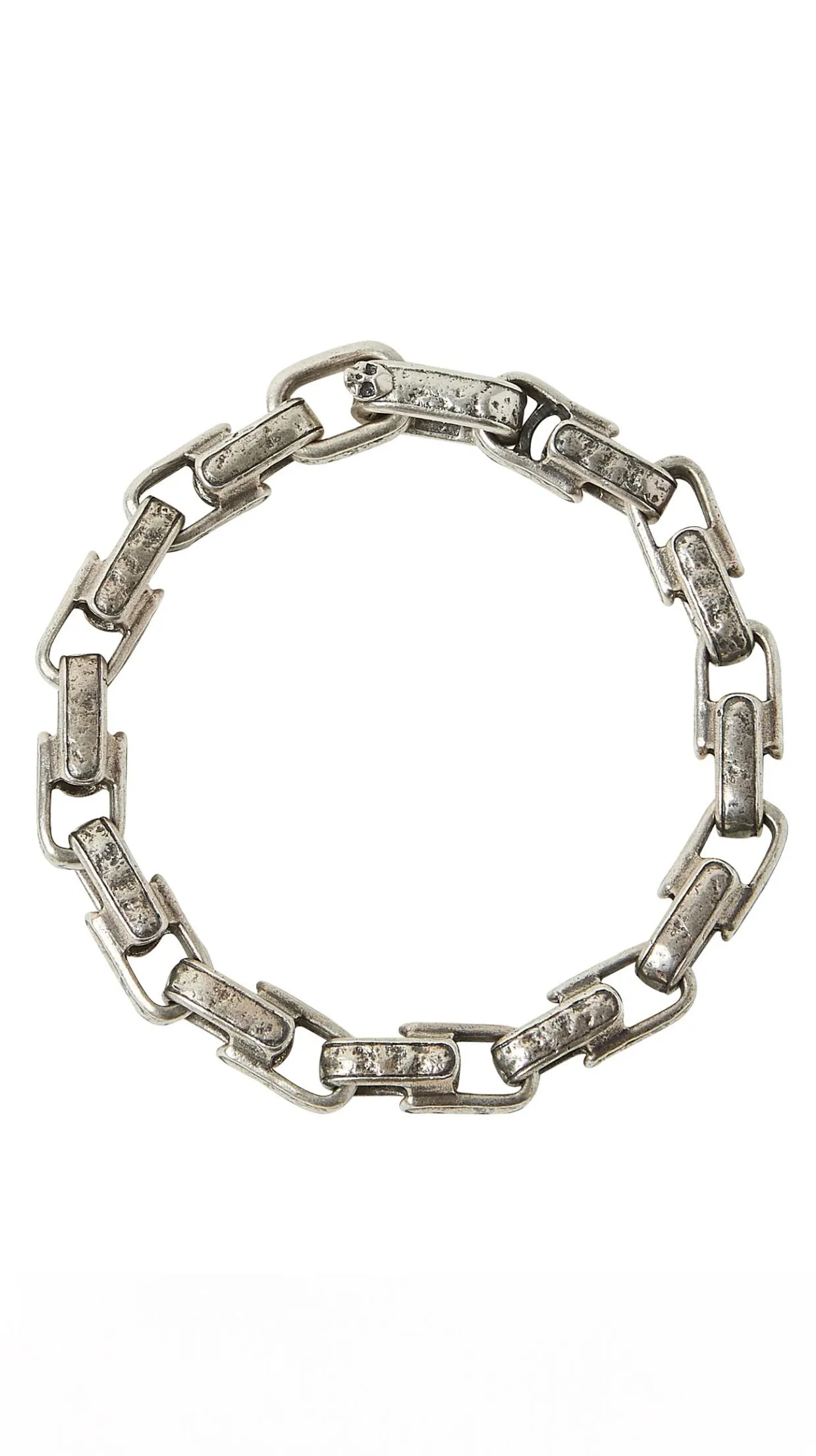 Distressed Silver Chain Bracelet