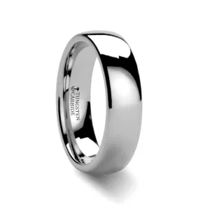 DOMINUS | Silver Tungsten Ring, Shiny Domed