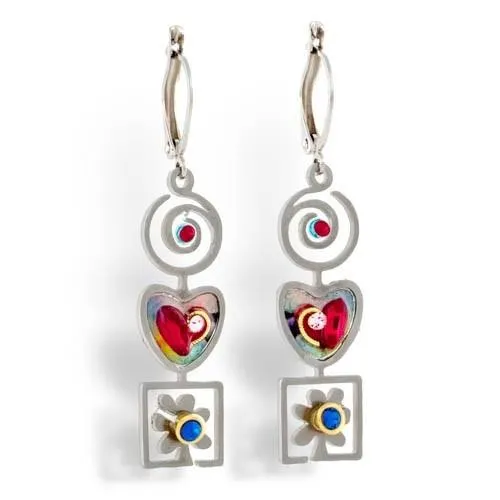 Earrings - Artistic Colorful Shapes