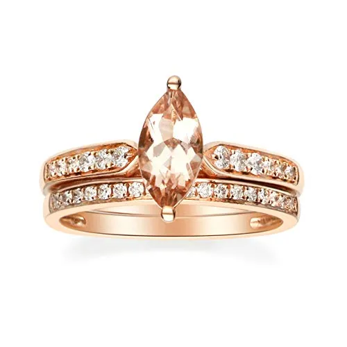 Ensley 14K Rose Gold Marquise-Cut Madagascar Morganite Ring