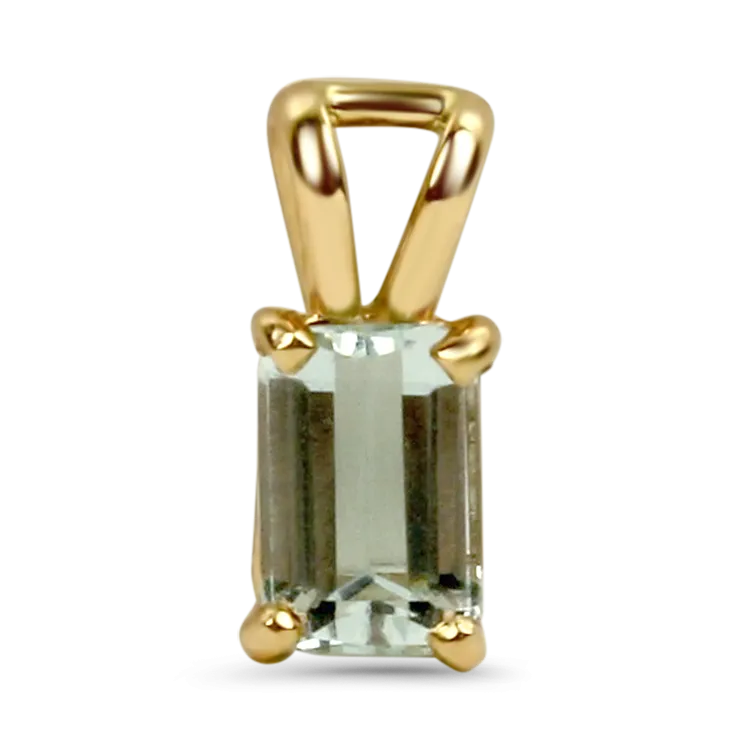 Estate 14k Yellow Gold Aquamarine Pendant