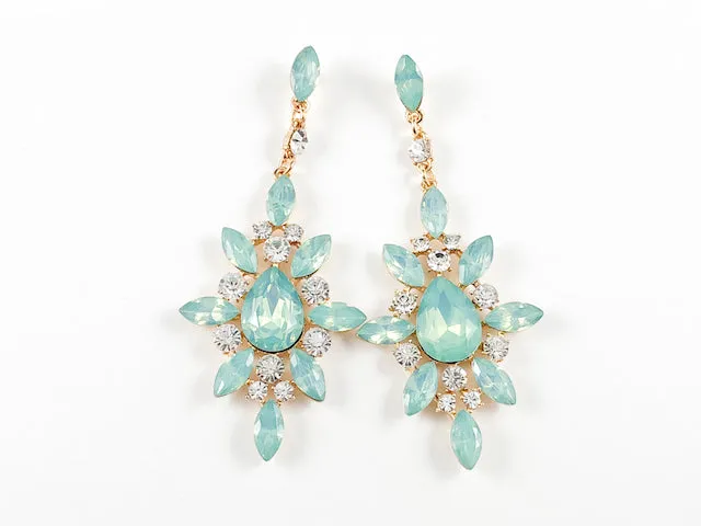 Fancy Stardust Design Teal Color Dangle Fashion Earrings