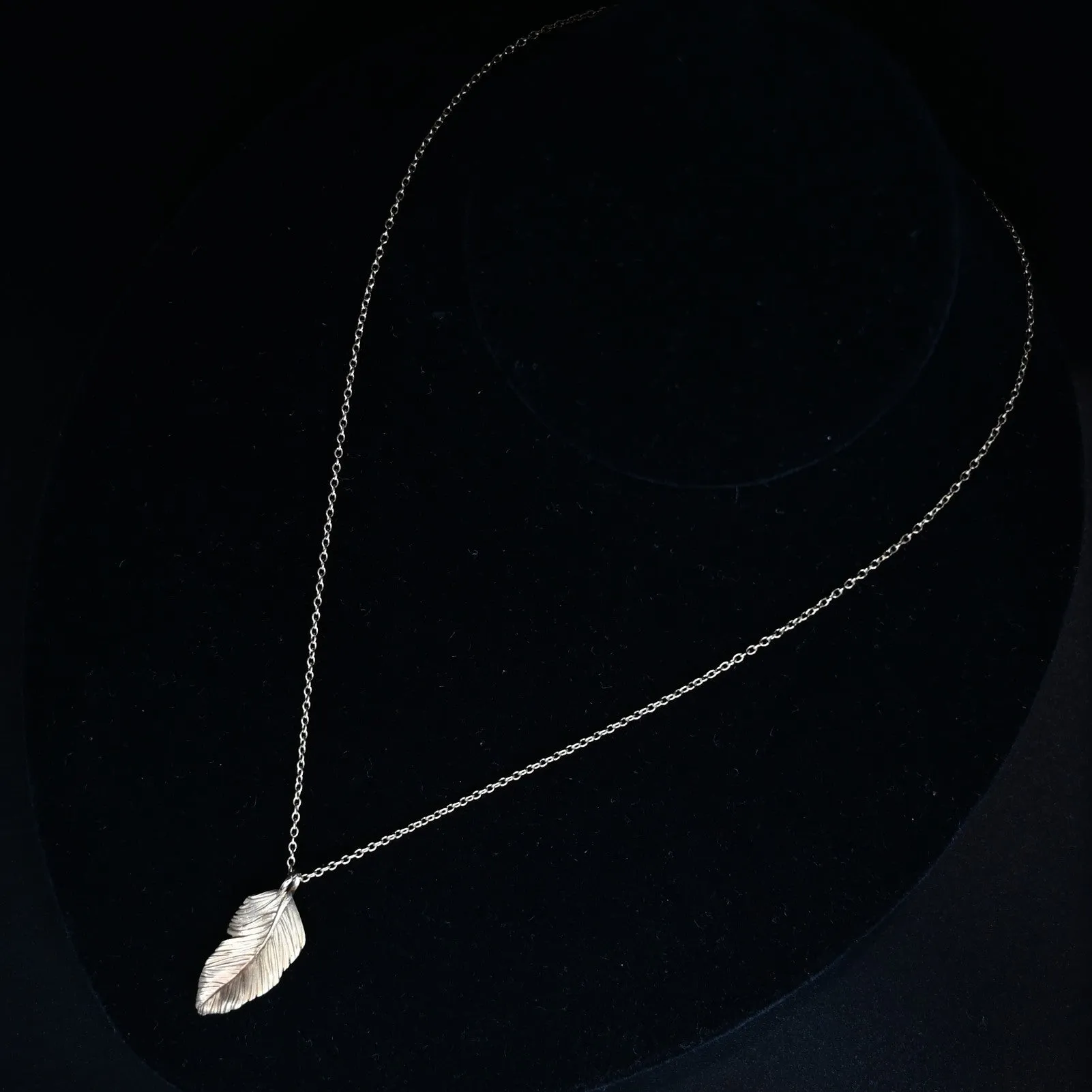 Feather Pendant in 18K Gold on 18 Inch Cable  Chain