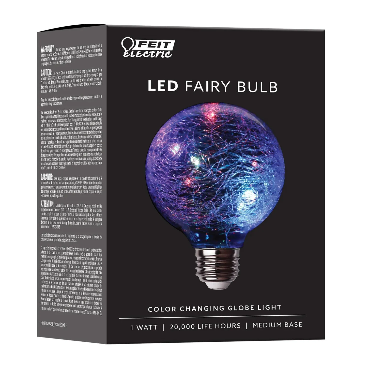 Feit FY/G25/RGB/CR/LED/RP Crackle Glass RGB G25 LED Fairy Light