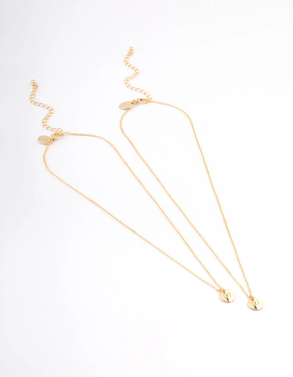 Gold Plated Heart Disc Necklace Pack