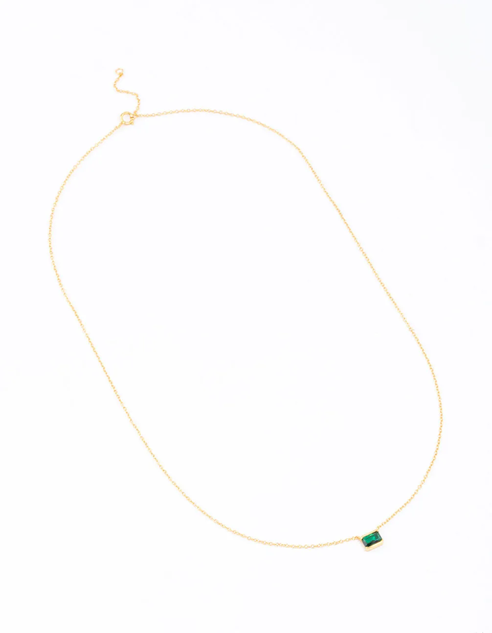 Gold Plated Sterling Silver Horizon Emerald Cut Necklace